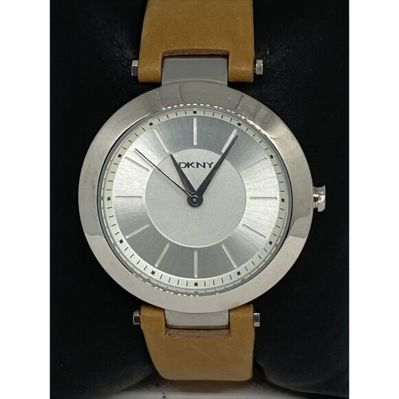 DKNY Stanhope NY-2293 Womens Brown Leather Analog Silver Dial Quartz Watch VK258 main image 10
